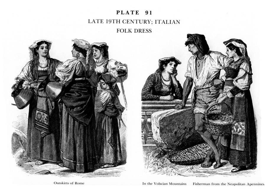 Planche 91a Fin du XIXe Siecle - Habits Traditionnels Italien - Late 19Th Century Italian Folk Dress.jpg